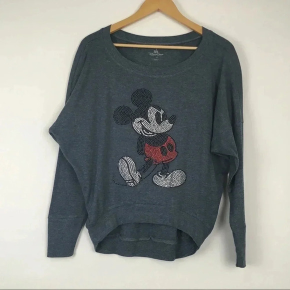 Disney‎ Parks Mickey Mouse Rhinestone Pullover Top Size Small - Picture 1 of 5